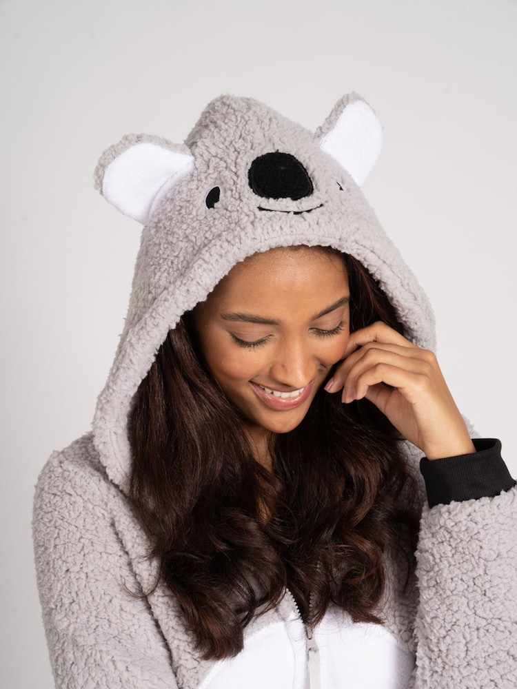 Loungeable Grey Koala Bear 3D All In One Onesie - Image 4 of 4 Loungeable Grey Koala Bear 3D All In One Onesie - Image 4 of 4