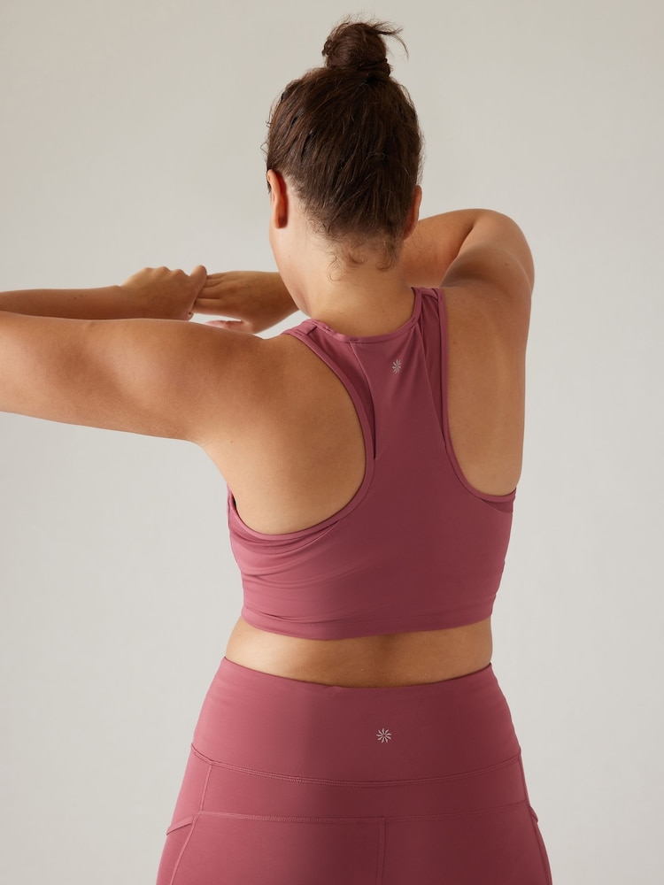 Athleta Pink Conscious Mesh Crop Medium Impact Sports Bra - Image 2 of 4