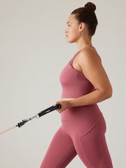 Athleta Pink Conscious Mesh Crop Medium Impact Sports Bra - Image 3 of 4