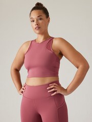 Athleta Pink Conscious Mesh Crop Medium Impact Sports Bra - Image 4 of 4