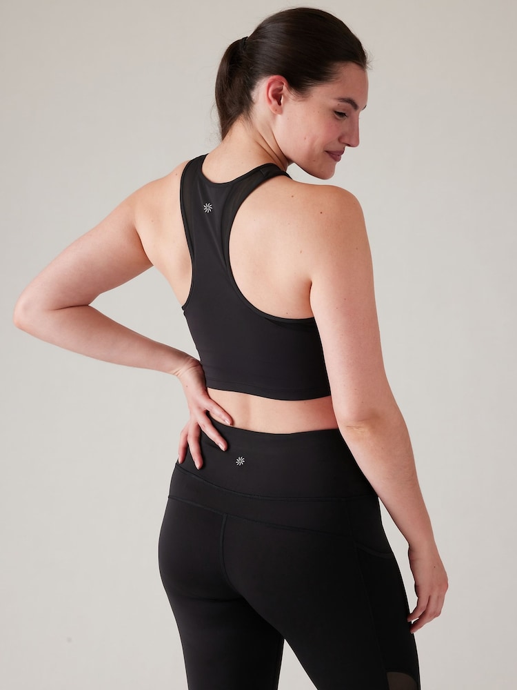 Athleta Black Conscious Mesh Crop Medium Impact Sports Bra - Image 2 of 5 Athleta Black Conscious Mesh Crop Medium Impact Sports Bra - Image 2 of 5