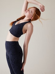 Athleta Blue A-C Cup Transcend Plunge Low Impact Sports Bra - Image 3 of 4