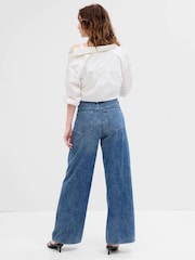 Gap Mid Blue High Waisted Wide Leg Jeans - Image 2 of 5