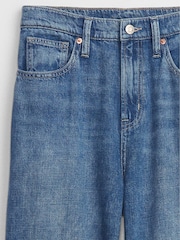 Gap Mid Blue High Waisted Wide Leg Jeans - Image 5 of 5