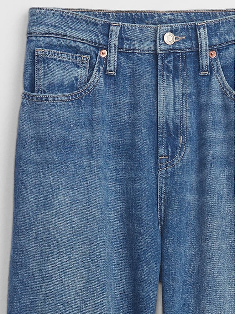 Gap Mid Blue High Waisted Wide Leg Jeans - Image 5 of 5