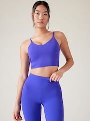 Athleta Purple A-C Cup Elation V-Neck Crop Low Impact Sports Bra - Image 1 of 8