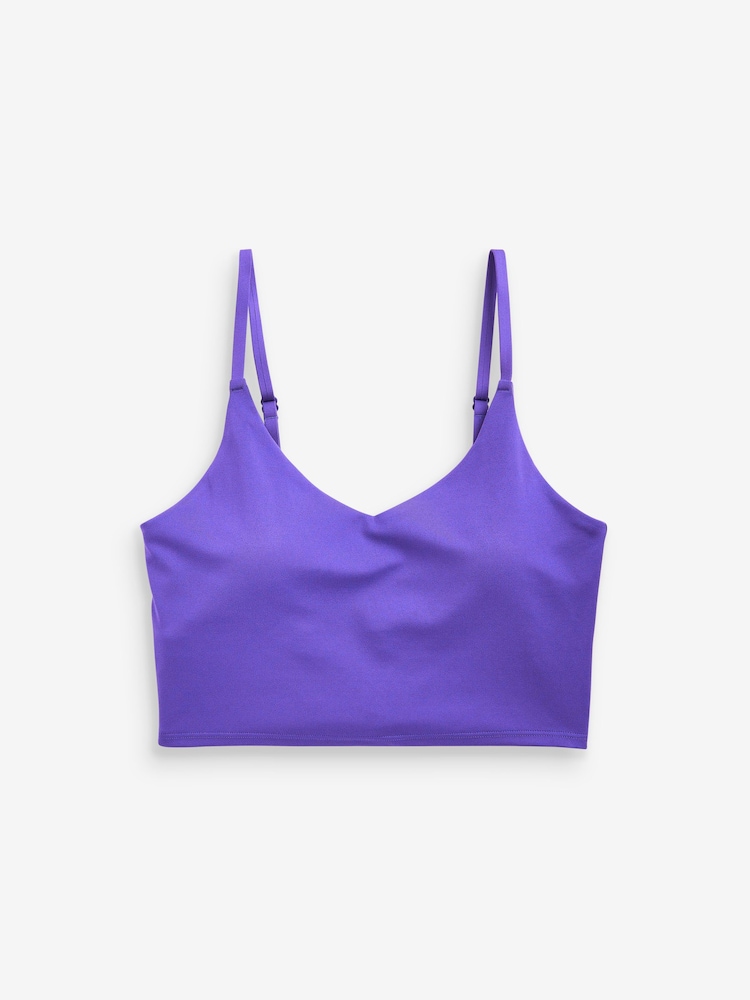 Athleta Purple A-C Cup Elation V-Neck Crop Low Impact Sports Bra - Image 8 of 8