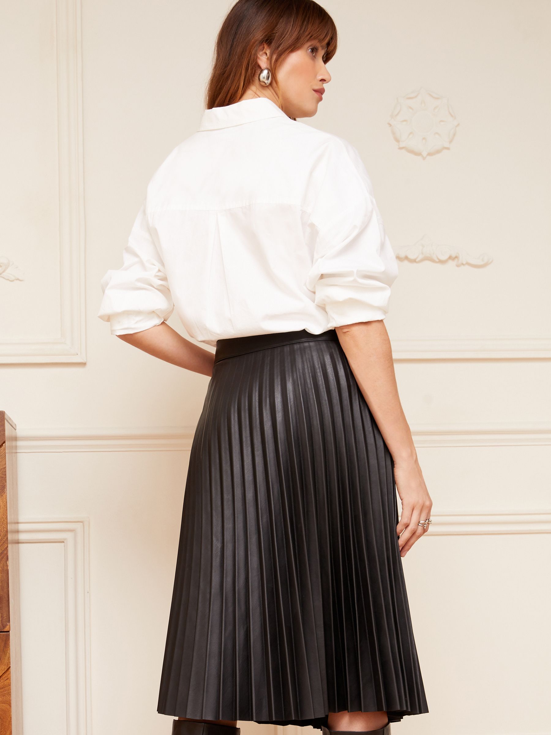 Pleather pleated skirt petite 2025