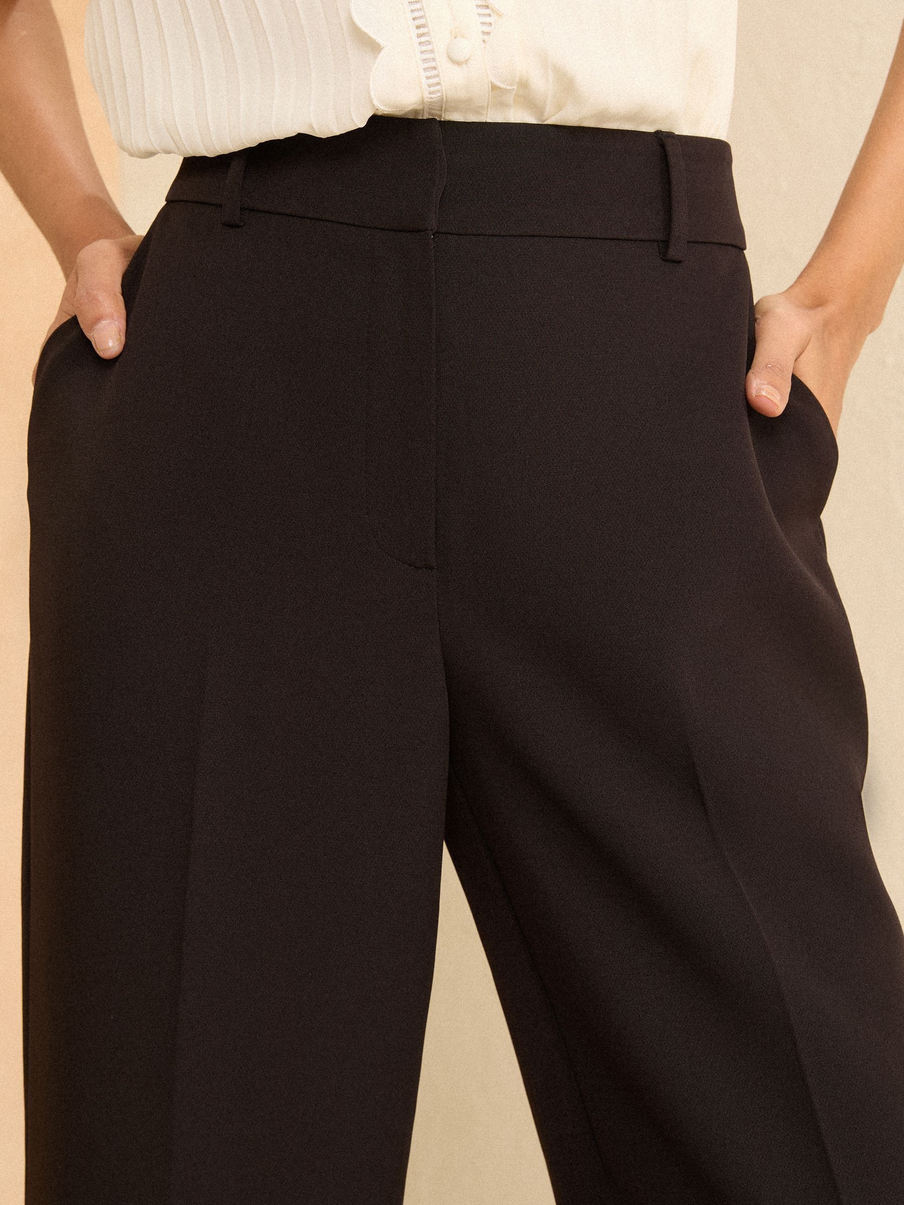 Buy Love & Roses Black Petite High Waist Wide Leg Tailored Trousers ...
