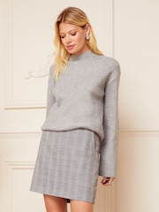 Love & Roses Grey Tailored Mini Skirt - Image 2 of 4