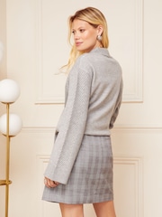 Love & Roses Grey Tailored Mini Skirt - Image 3 of 4