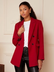 Love & Roses Deep Red Tailored Blazer - Image 1 of 4