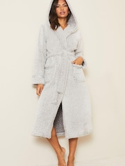 Lipsy Grey Cosy Borg Super Soft Dressing Gown - Image 2 of 4