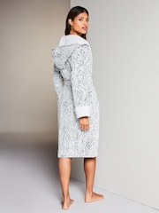 Lipsy Grey Leopard Animal Cosy Borg Super Soft Dressing Gown - Image 2 of 4