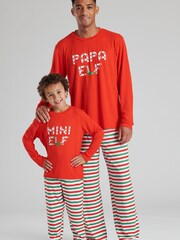 Loungeable Red 'Kids 'Mini Elf' Long Sleeve And Long Pant Pyjama Set - Image 2 of 4