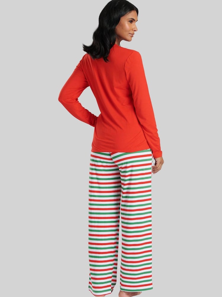 Loungeable Red ''Mama Elf' Long Sleeve And Long Pant Pyjama Set - Image 2 of 5