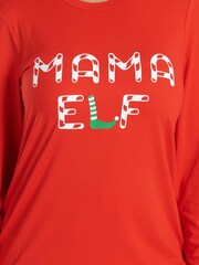 Loungeable Red ''Mama Elf' Long Sleeve And Long Pant Pyjama Set - Image 4 of 5