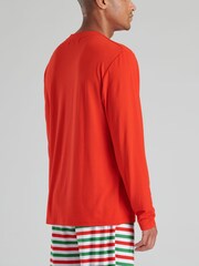 Loungeable Red 'Mens 'Papa Elf' Long Sleeve And Long Pant Pyjama Set - Image 2 of 5
