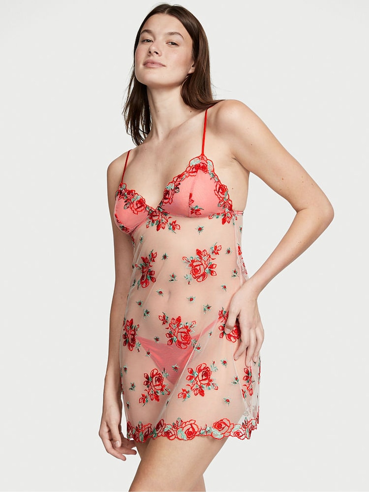 Victoria's Secret Evening Blush Pink Embroidered Slip Dress - Image 1 of 1