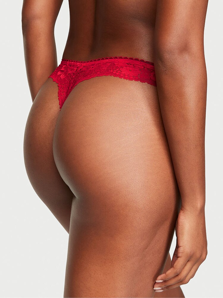 Victoria's Secret Lipstick Red Dot Print Smooth Thong Knickers - Image 2 of 4