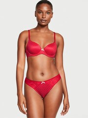 Victoria's Secret Lipstick Red Dot Print Smooth Thong Knickers - Image 3 of 4