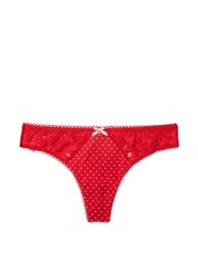 Victoria's Secret Lipstick Red Dot Print Smooth Thong Knickers - Image 4 of 4