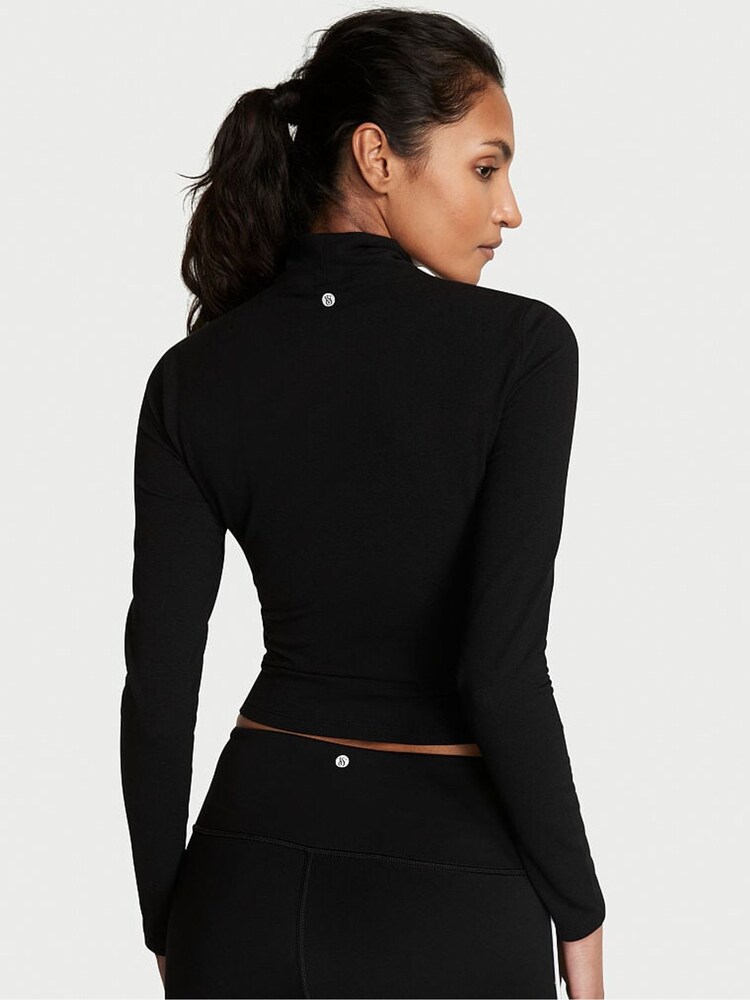 Victoria's Secret Pure Black Cutout Long Sleeved Top - Image 2 of 4 Victoria's Secret Pure Black Cutout Long Sleeved Top - Image 2 of 4