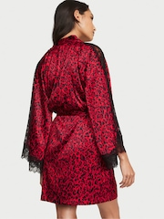 Victoria's Secret Graphic Leopard Nude Lace Inset Robe - Image 2 of 3