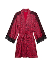 Victoria's Secret Graphic Leopard Nude Lace Inset Robe - Image 3 of 3