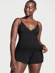 Victoria's Secret Pure Black Stretch Modal Cami Set - Image 1 of 3