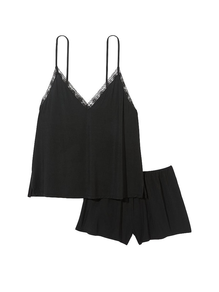 Victoria's Secret Pure Black Stretch Modal Cami Set - Image 3 of 3