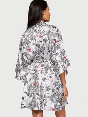 Victoria's Secret Porcelain Toile White Satin Flounce Satin Robe - Image 2 of 3