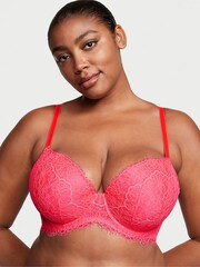 Victoria's Secret Hottie Pink Lace Lightly Lined Demi Bra - Image 1 of 3