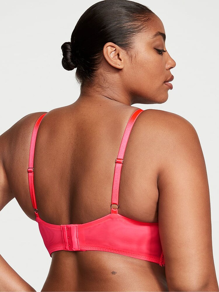 Victoria's Secret Hottie Pink Lace Lightly Lined Demi Bra - Image 2 of 3