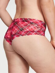 Victoria's Secret Lipstick Red Chic Tartan Lacie Cheeky Knickers - Image 2 of 3