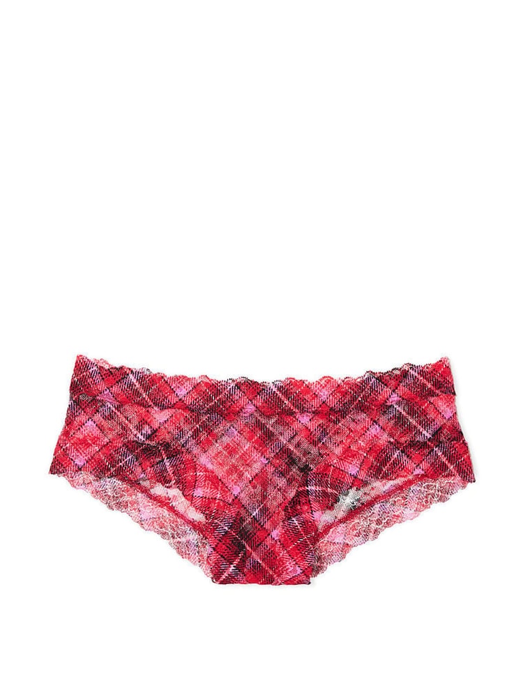 Victoria's Secret Lipstick Red Chic Tartan Lacie Cheeky Knickers - Image 3 of 3
