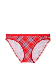 Victoria's Secret Foil Lipstick Red Lovely Tartan Smooth Bikini Stretch Cotton Knickers - Image 3 of 3