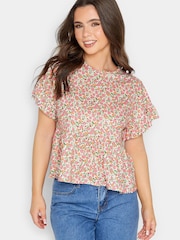 PixieGirl Petite Pink Peplum Top - Image 1 of 4