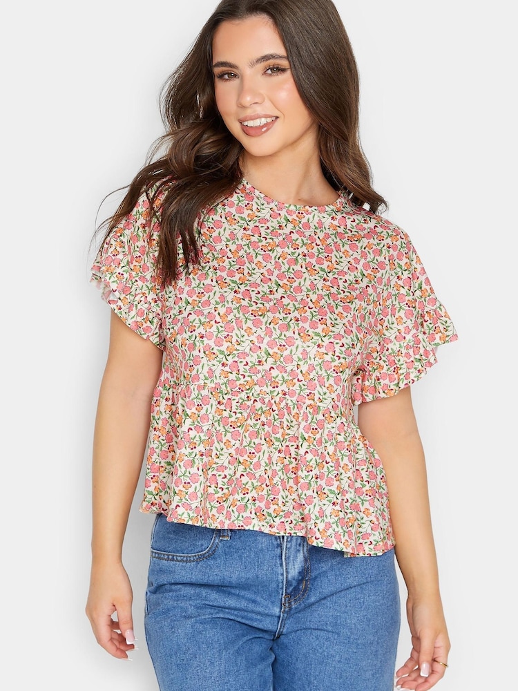 PixieGirl Petite Pink Peplum Top - Image 1 of 4