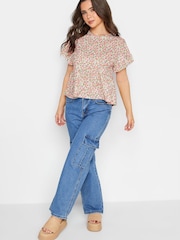 PixieGirl Petite Pink Peplum Top - Image 3 of 4