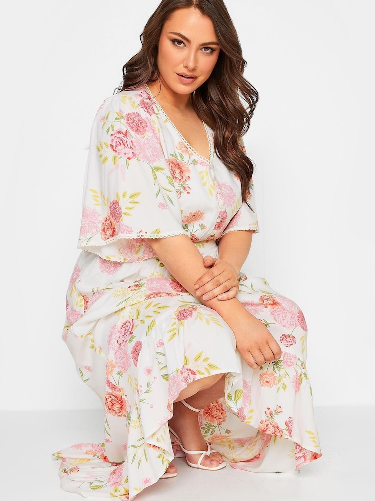 Yours Curve Cream High Low Midi Dress - Image 4 of 4