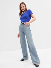 Gap Light Blue High Waisted Stride Wide Leg Jeans - Image 1 of 6