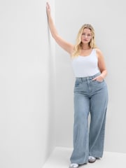 Gap Light Blue High Waisted Stride Wide Leg Jeans - Image 3 of 6
