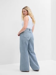 Gap Light Blue High Waisted Stride Wide Leg Jeans - Image 5 of 6