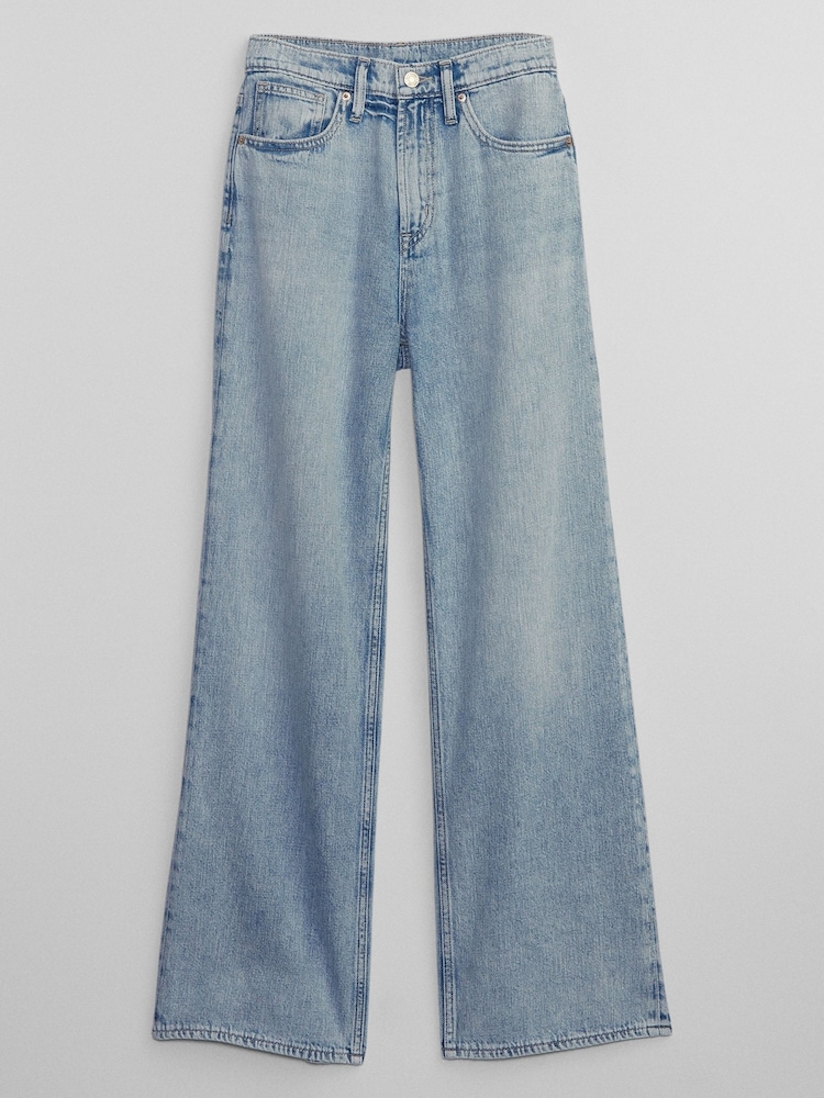 Gap Light Blue High Waisted Stride Wide Leg Jeans - Image 6 of 6