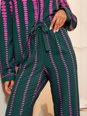 Love & Roses Green Ombre Polka Dot Super Soft Button Through Pyjamas - Image 2 of 4
