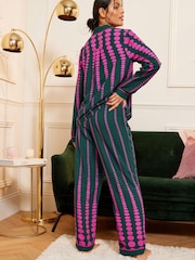 Love & Roses Green Ombre Polka Dot Super Soft Button Through Pyjamas - Image 4 of 4