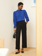Love & Roses Cobalt Blue Long Sleeve Blouse With Central Pintuck Details - Image 3 of 4