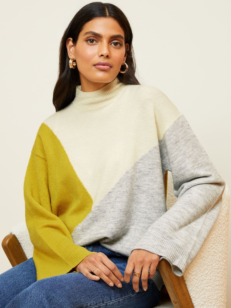 Love & Roses Grey Super Soft High Neck Knitted Jumper - Image 1 of 1 Love & Roses Grey Super Soft High Neck Knitted Jumper - Image 1 of 1