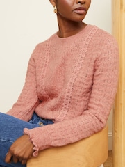 Love & Roses Pink Cosy Stitch Detail Jumper - Image 2 of 4